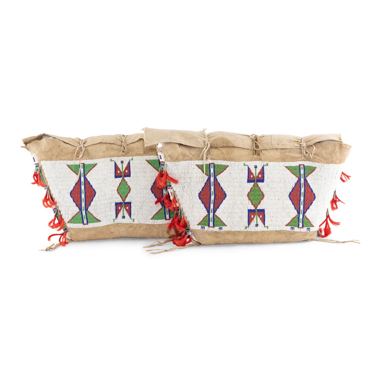 Sioux Beaded Hide Possible Bags, Matched Pair