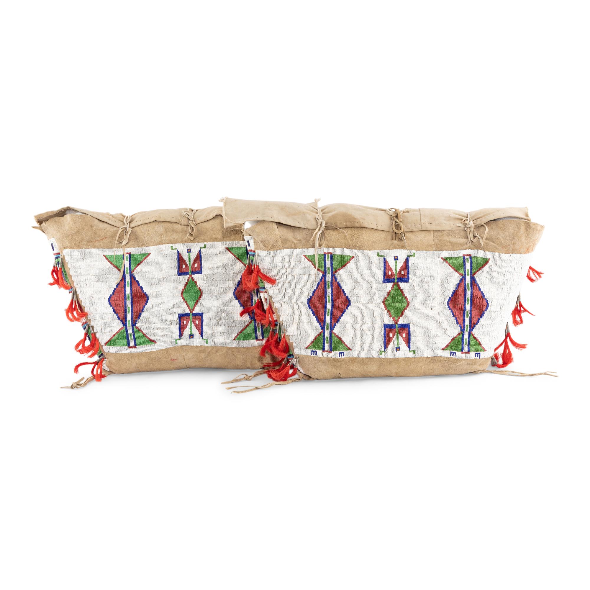 Sioux Beaded Hide Possible Bags, Matched Pair