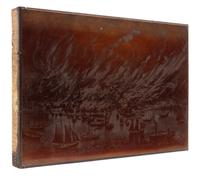[CHICAGO FIRE]. Original printing plate, circa 1871.