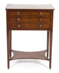 A Regency Inlaid Mahogany Humidor Table Height 28 1/2 x width 21 x depth with leaf down 14 inches. — 19TH CENTURY