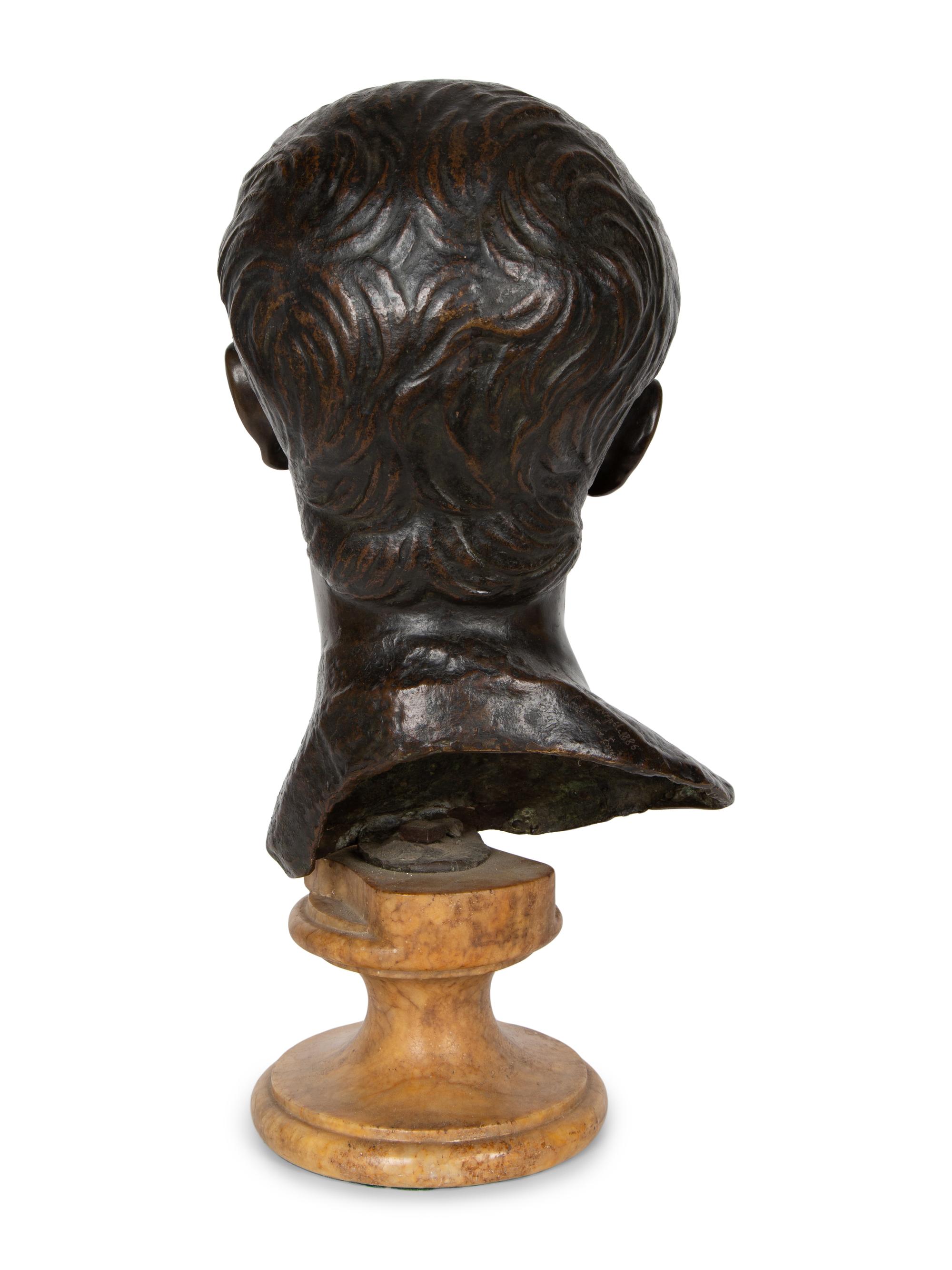 A Grand Tour Bronze Bust with a Marble Socle — 19TH CENTURY