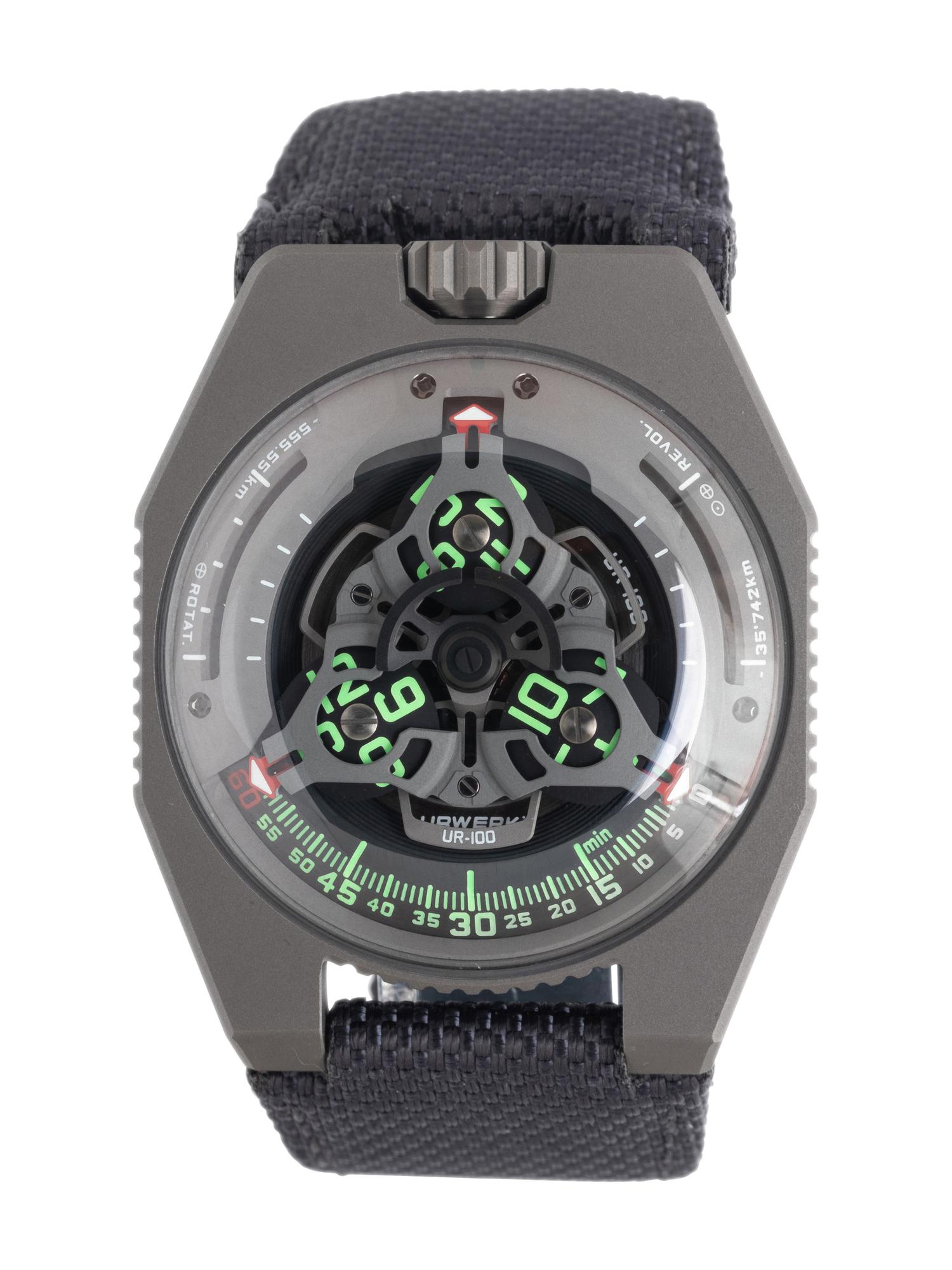 URWERK, REF. UR-100 TITANIUM 'GUNMETAL' WATCH