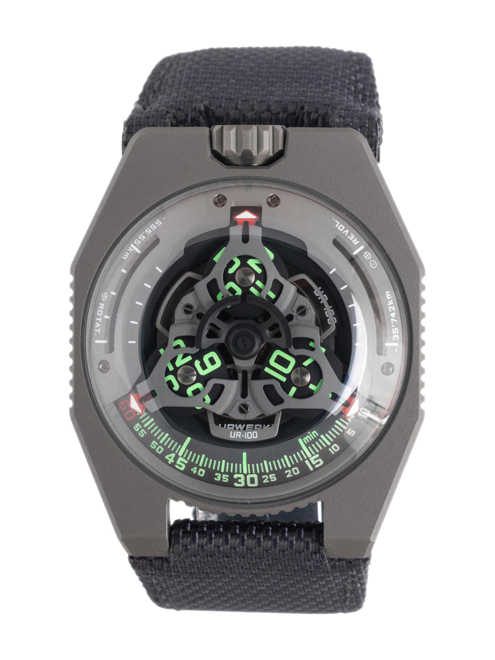URWERK, REF. UR-100 TITANIUM 'GUNMETAL' WATCH