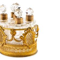 A Palais Royal Gilt Bronze and Cut Glass Scent Caddy