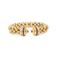 YELLOW GOLD, SAPPHIRE AND RUBY CUFF BRACELET