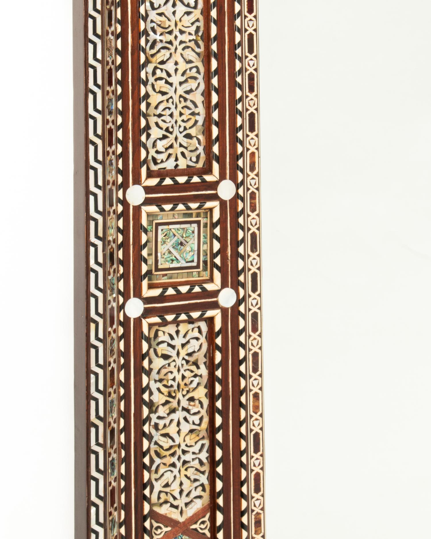 A Pair of Levantine Bone and Abalone Inlaid Mirrors