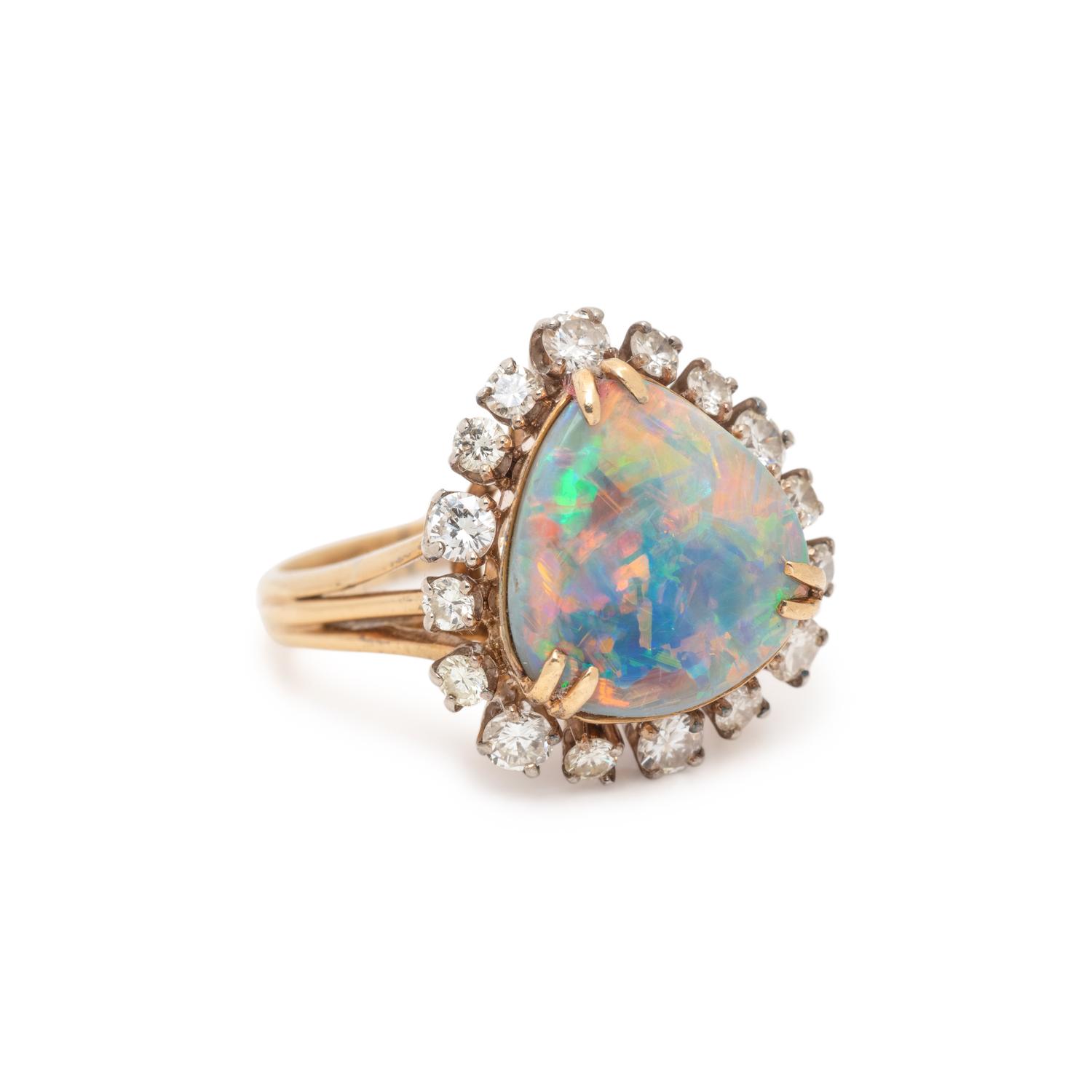 OPAL AND DIAMOND RING