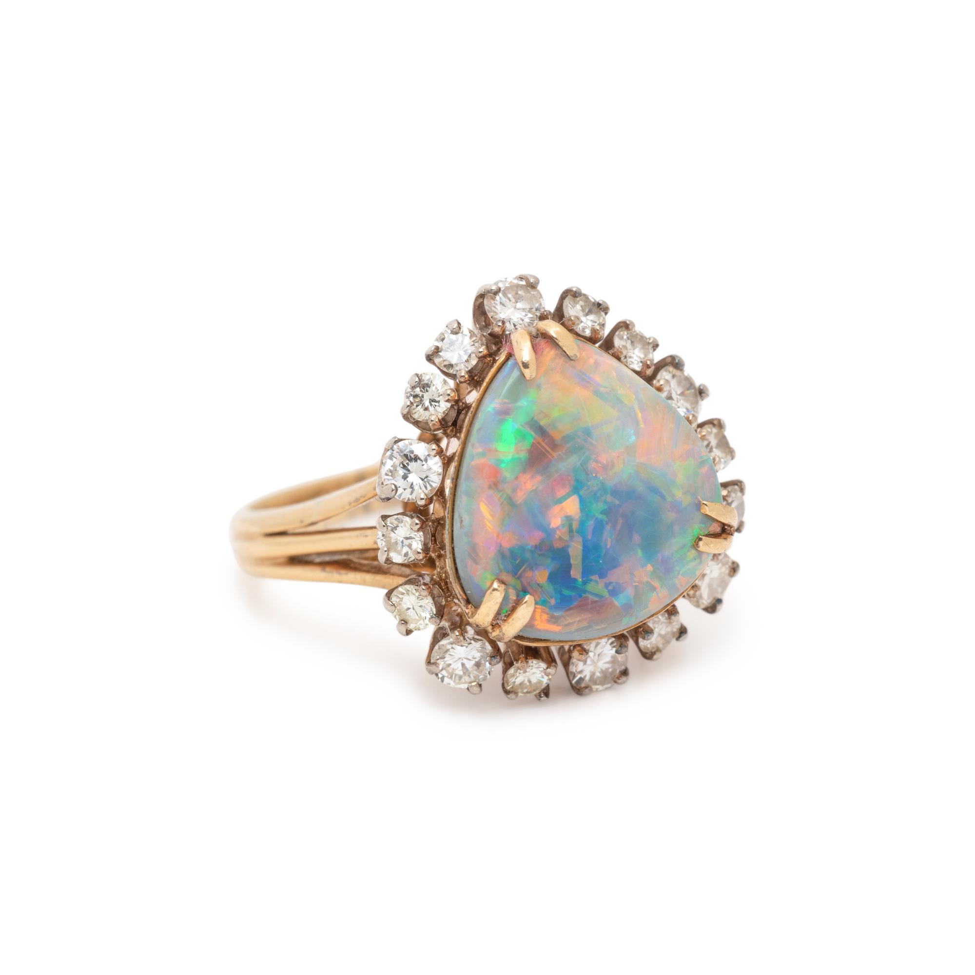 OPAL AND DIAMOND RING