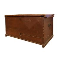 An Iron Mounted Work Chest 45" W x 22" D x 23" H — United States, 19th/20th Century