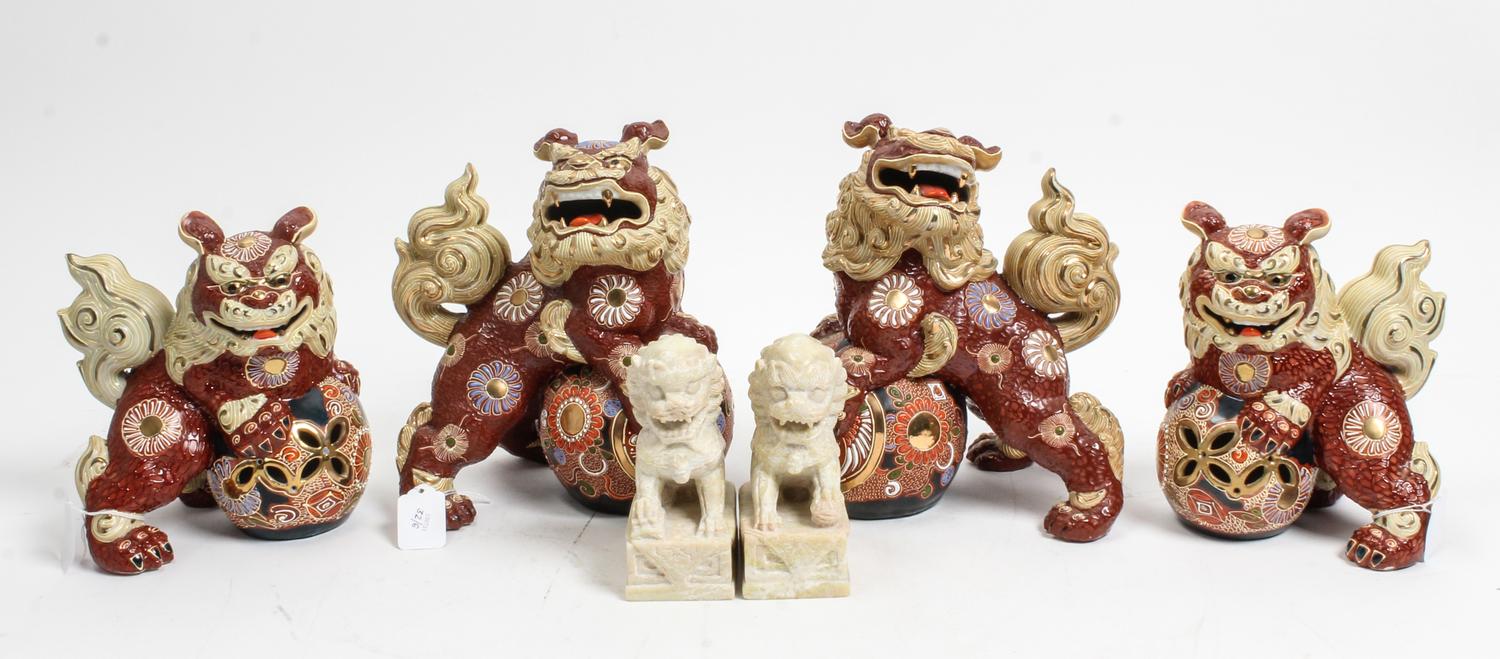 A Group of Four Kutani Porcelain Figures Height of tallest 9 1/2 inches. — 20TH CENTURY