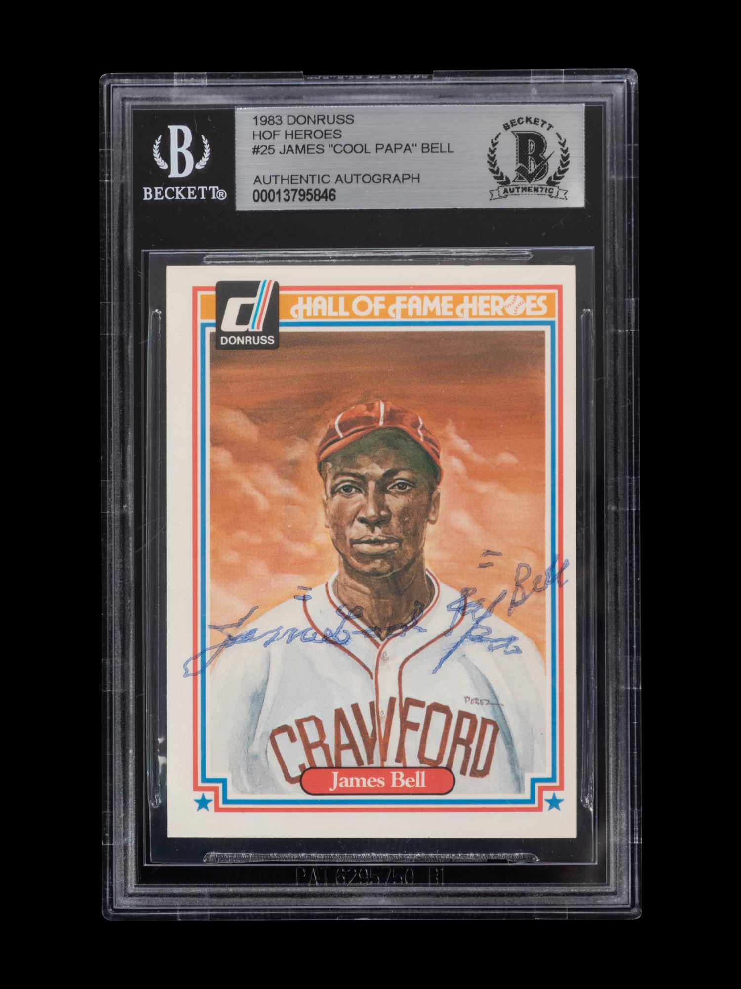 A 1983 Donruss Hall of Fame Heroes James Cool Papa Bell Signed Autograph Baseball Card No. 25 (Beckett Authentication Services BAS Certified)