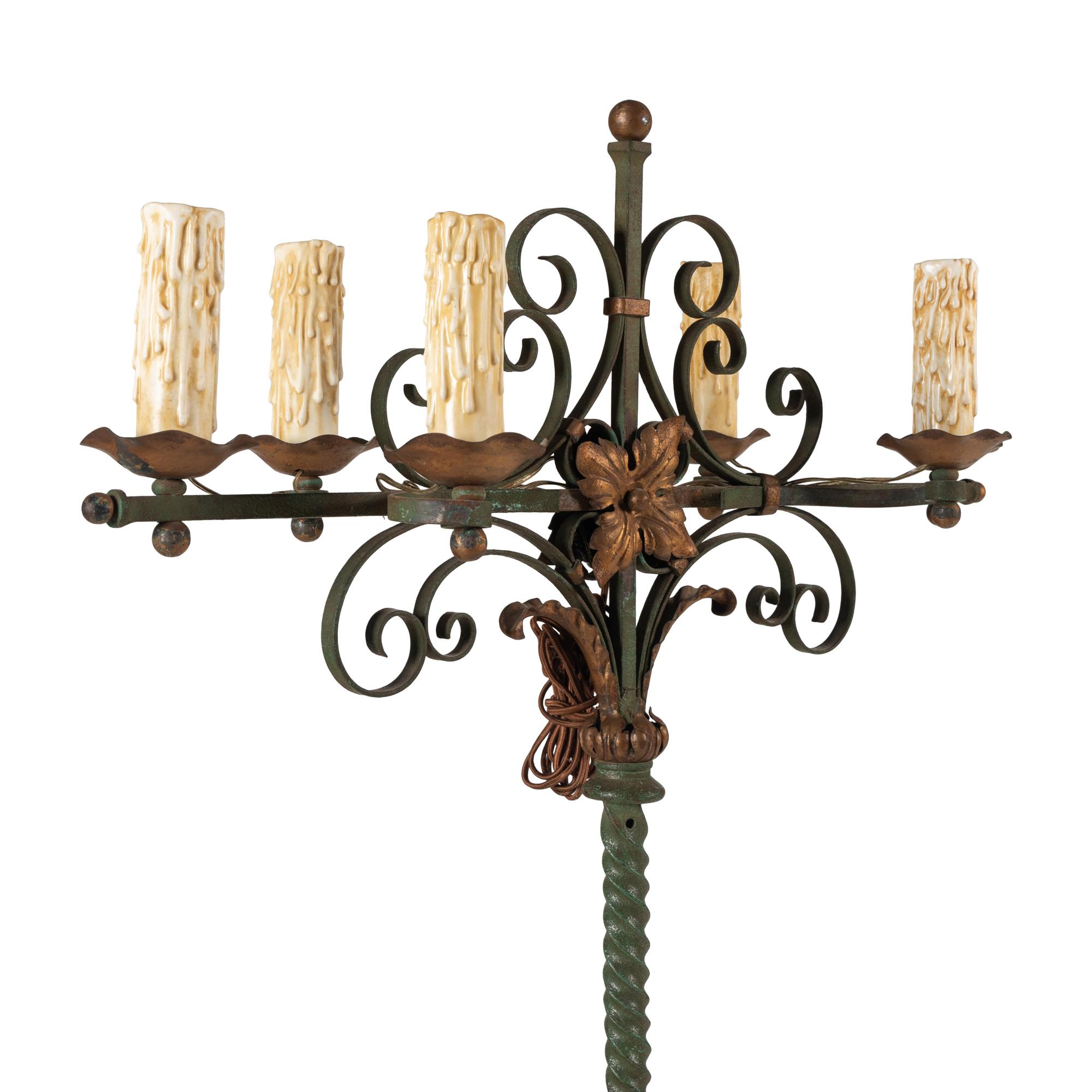 A Painted Iron Floor Lamp