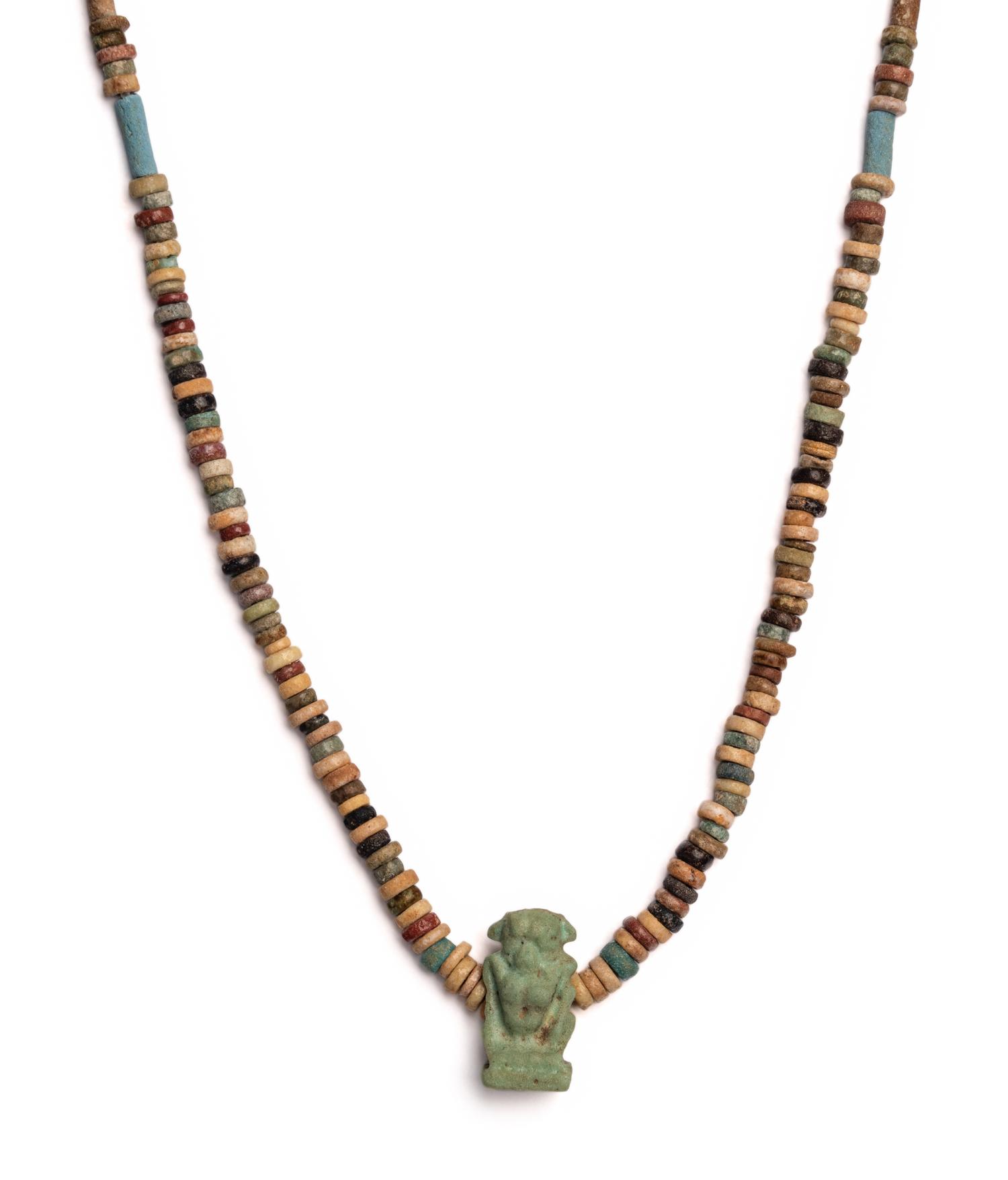 Two Egyptian Faience and Bead Necklaces
