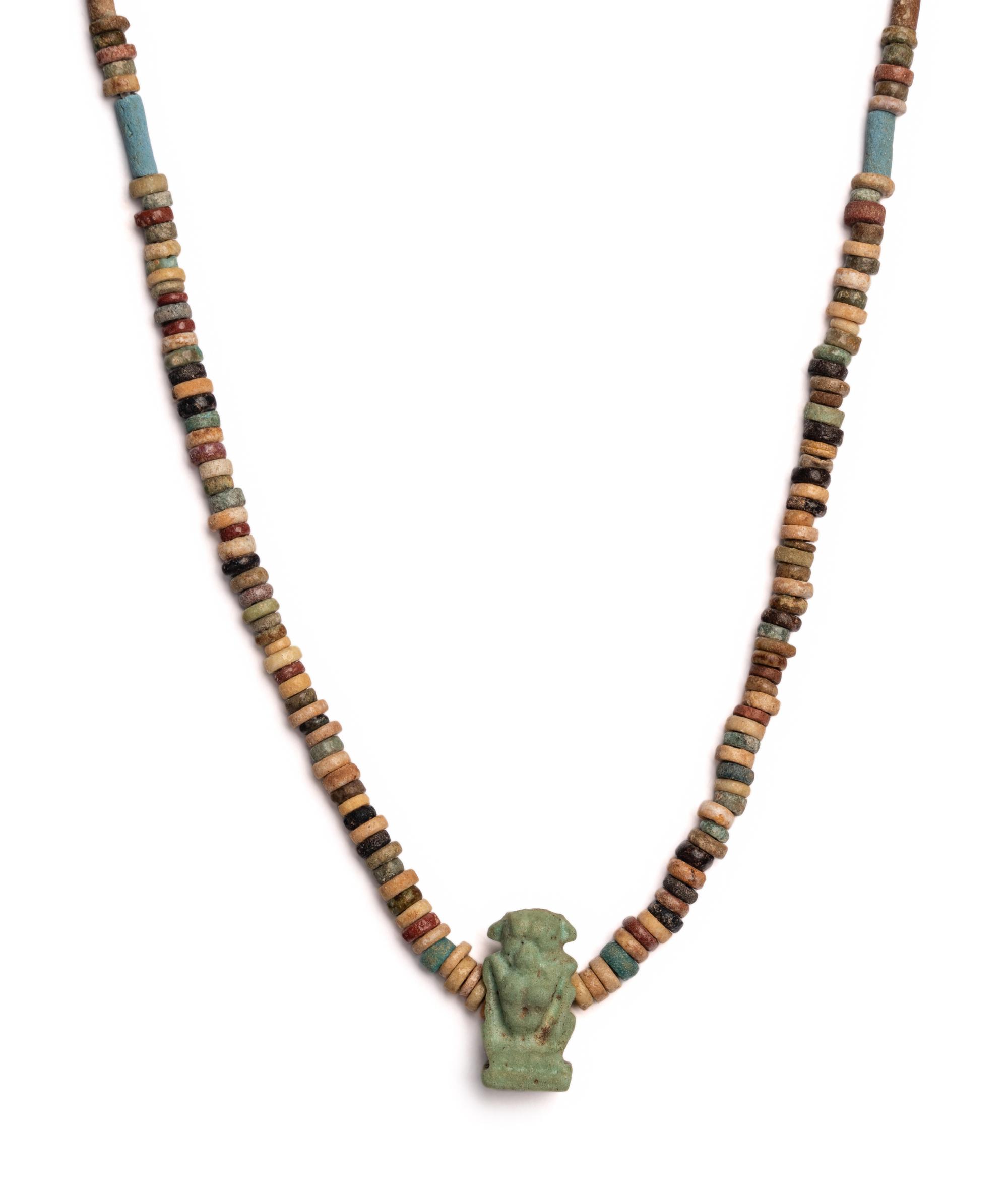 Two Egyptian Faience and Bead Necklaces