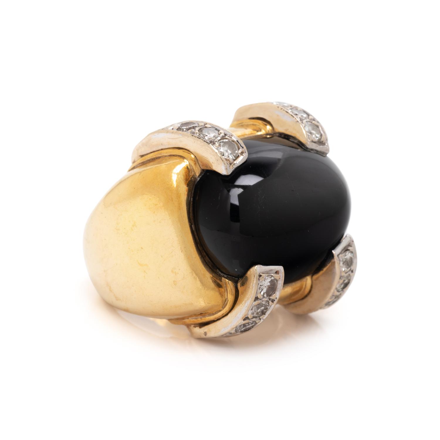 ONYX AND DIAMOND RING