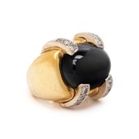 ONYX AND DIAMOND RING
