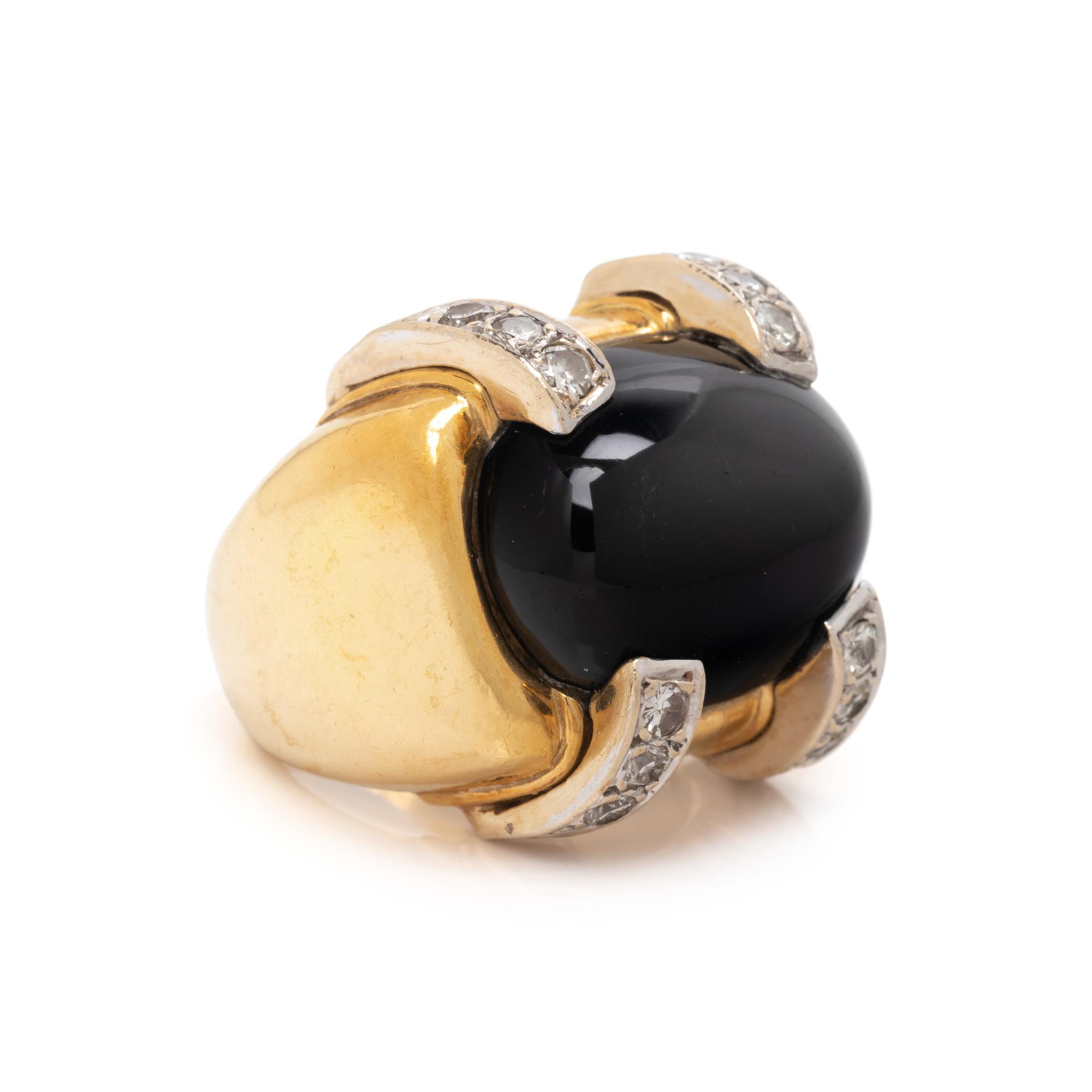 ONYX AND DIAMOND RING