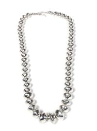Navajo Silver Bead Necklace Length approximately 20 inches