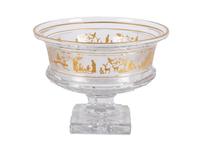 A Val St. Lambert Crystal and Gilt Centerpiece Bowl