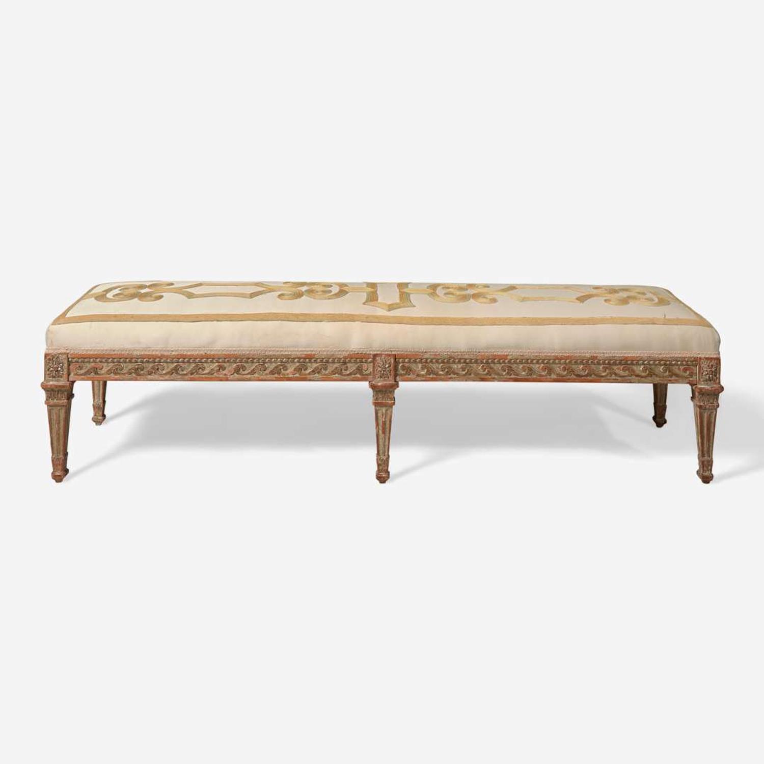 An Italian Neoclassical style painted wood bench late 19th / 20th century