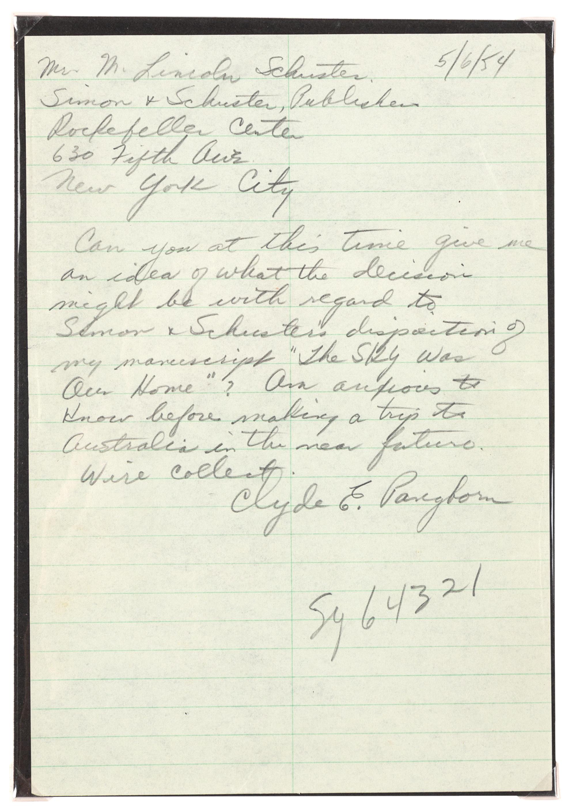 [AVIATORS]. A group of 9 signatures and letters, comprising: