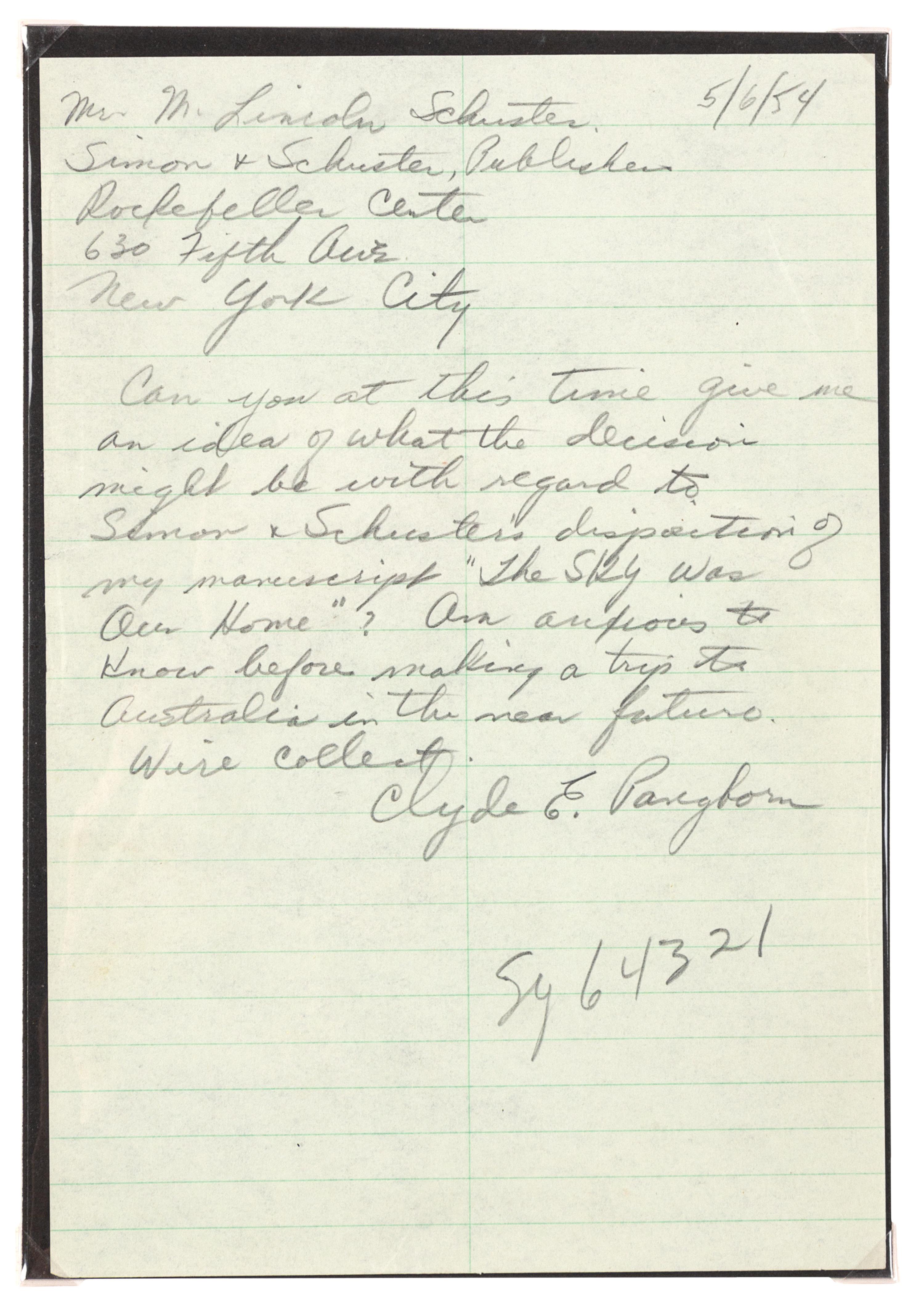 [AVIATORS]. A group of 9 signatures and letters, comprising: