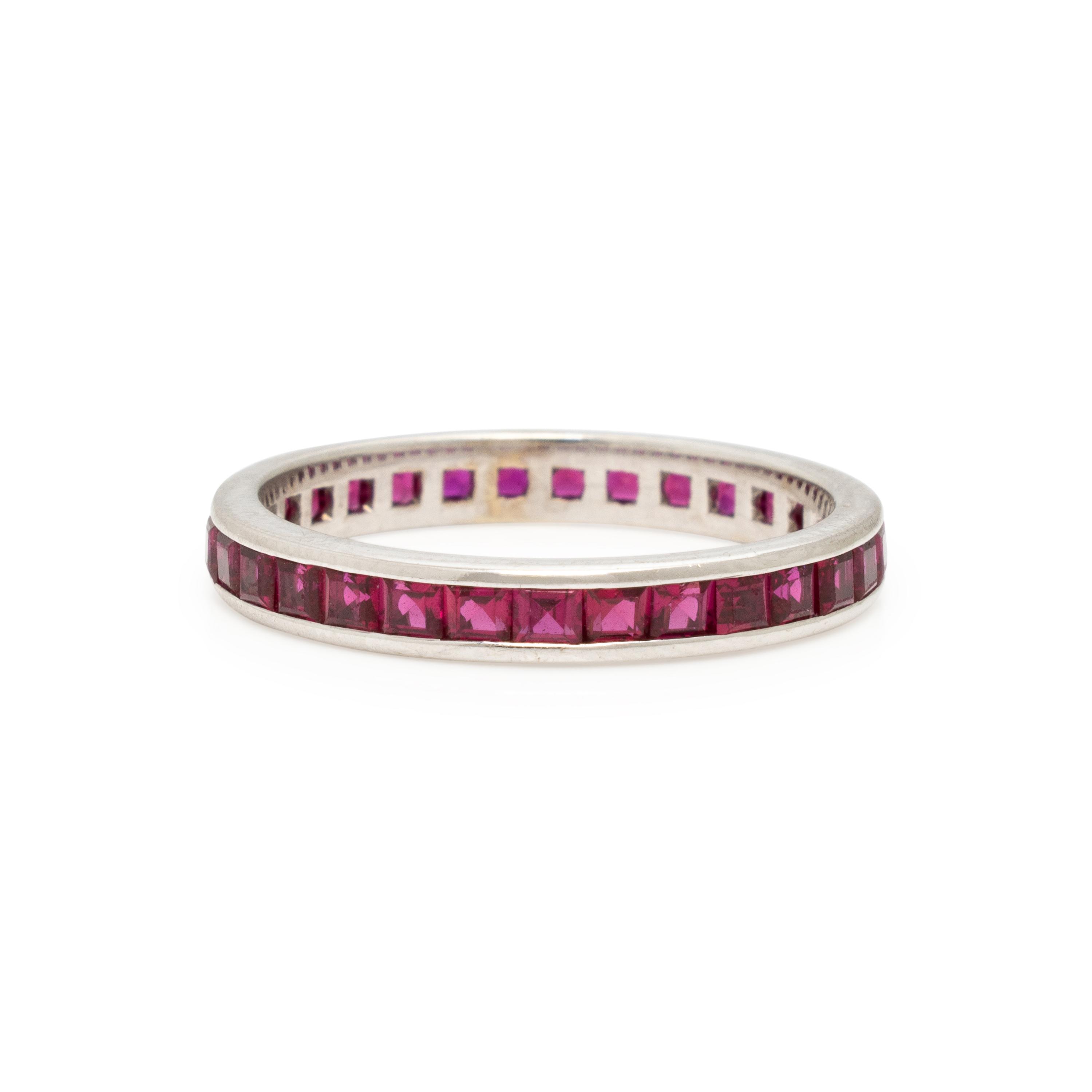 Ruby and White Gold Eternity Band