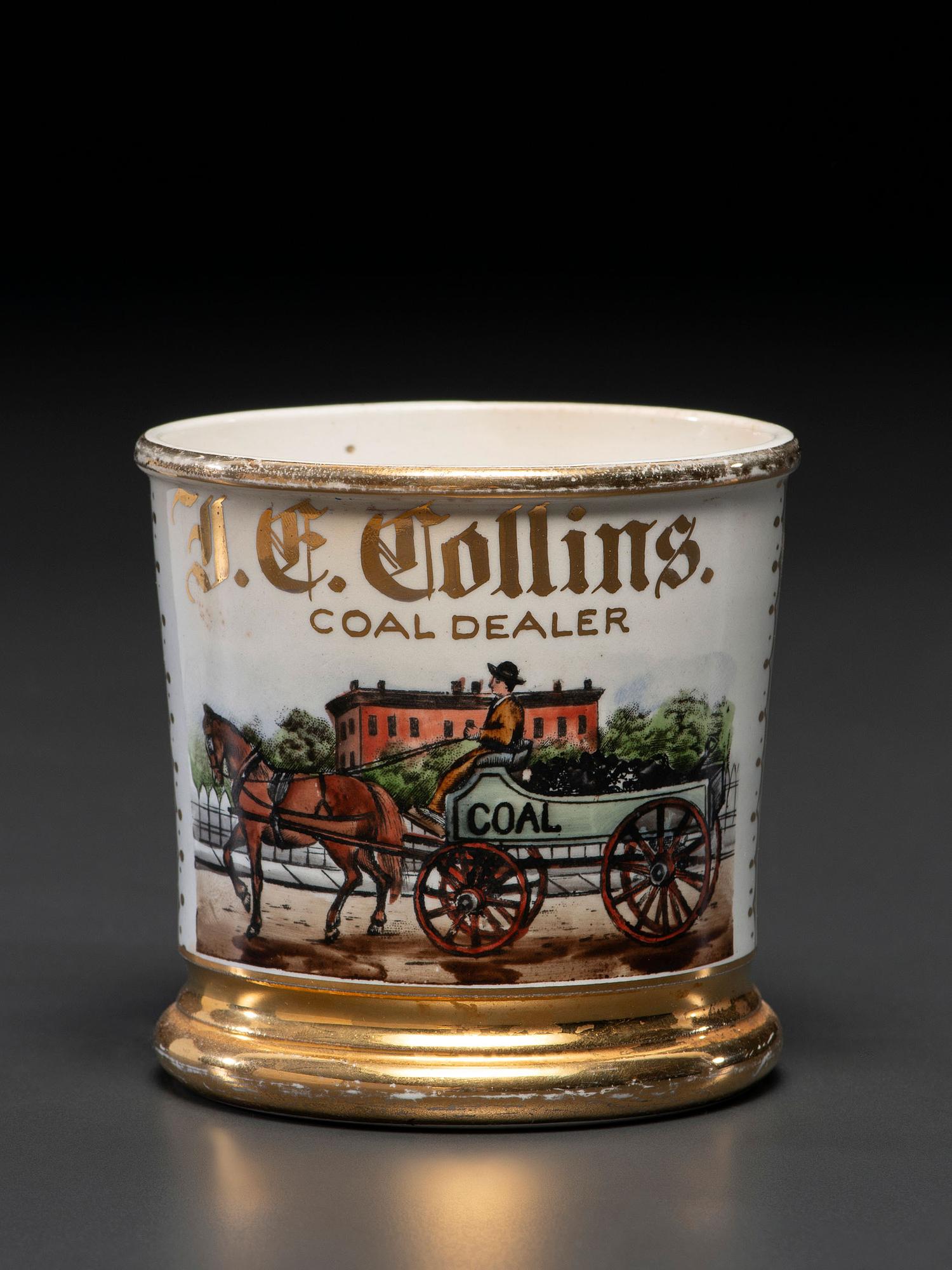 A Coal Dealer's Porcelain Occupational Shaving Mug