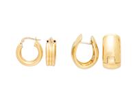COLLECTION OF YELLOW GOLD HOOP EARRINGS
