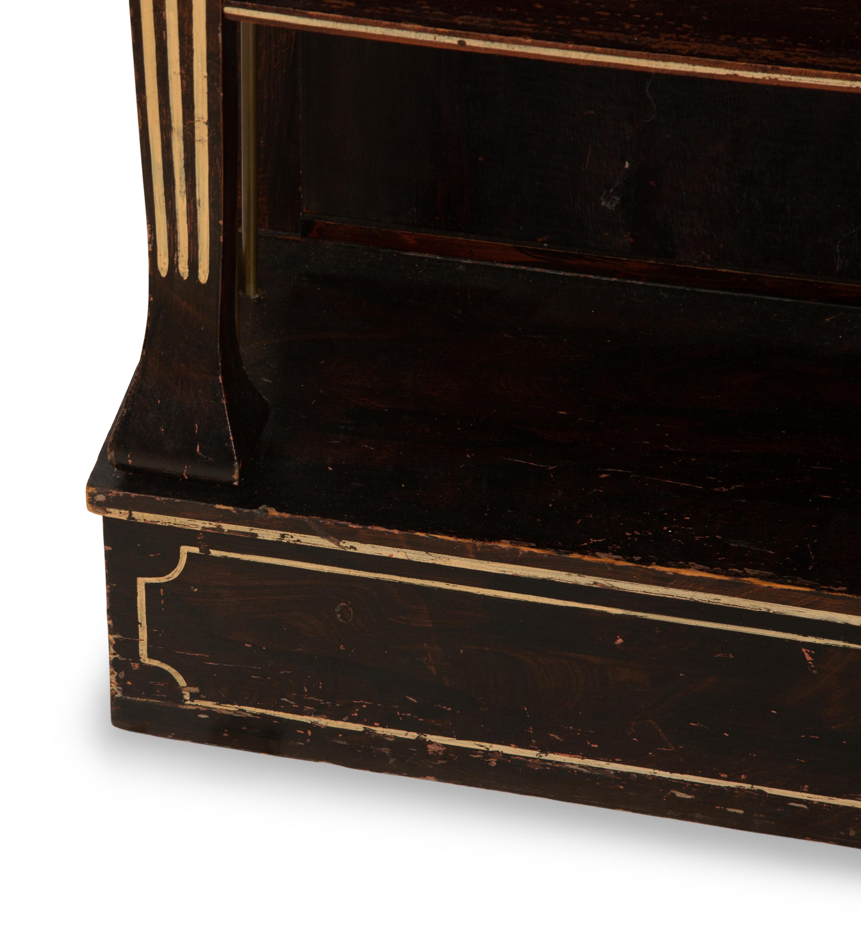 A Pair of Regency Style Grain-Painted and Gilt Metal-Mounted Diminutive Bookcases