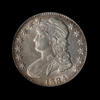 A United States 1834 Capped Bust: Large Date, Large Letter 50c Coin