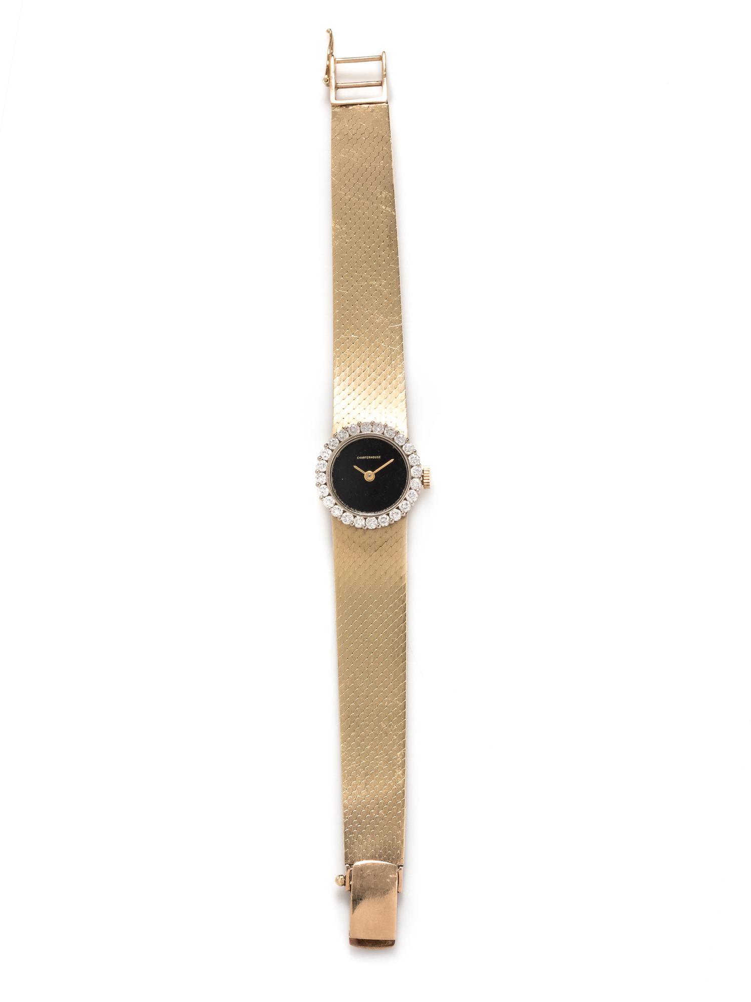 CHARTERHOUSE, CRESAUX, 14K YELLOW GOLD AND DIAMOND WRISTWATCH