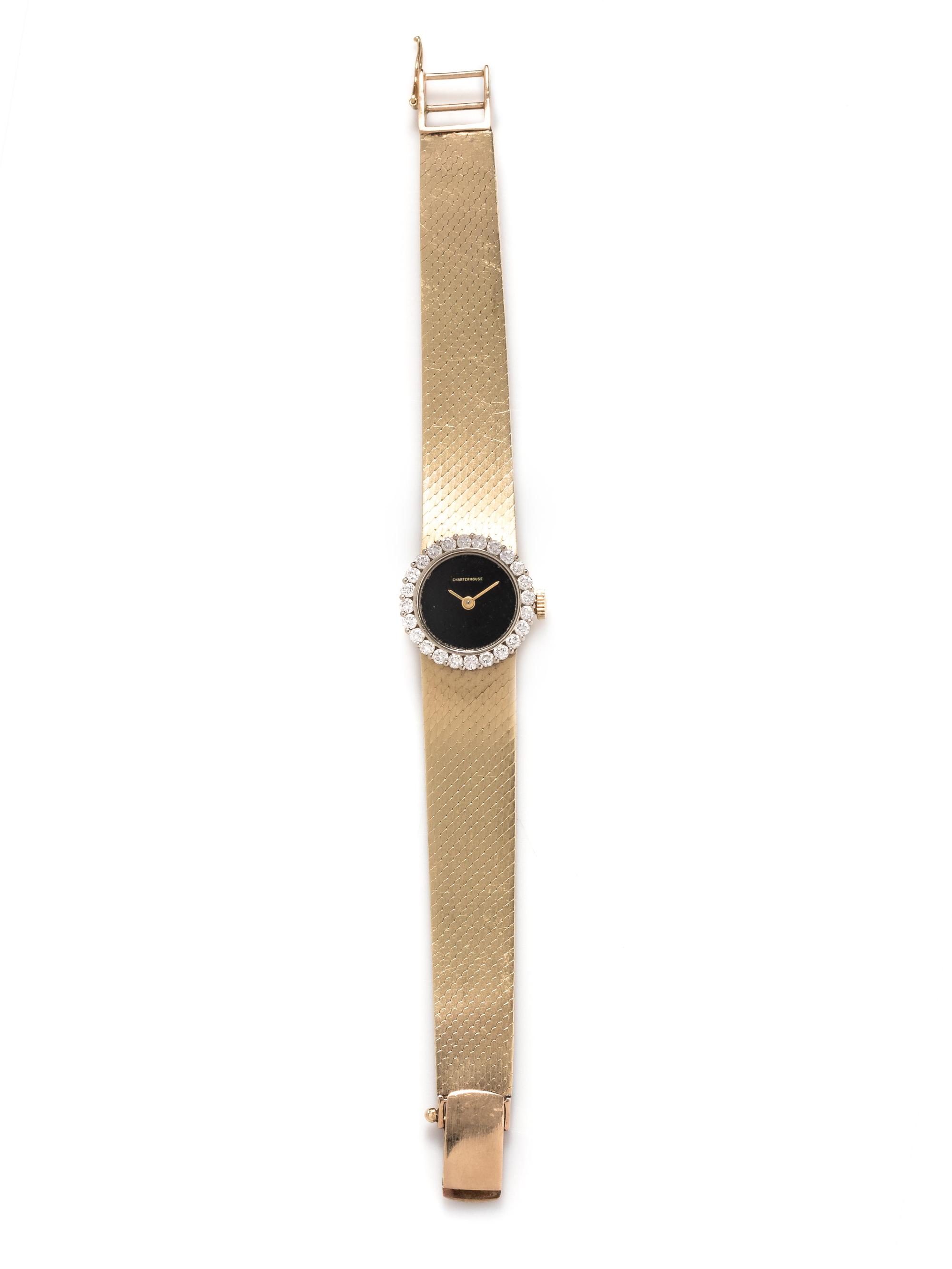 CHARTERHOUSE, CRESAUX, 14K YELLOW GOLD AND DIAMOND WRISTWATCH