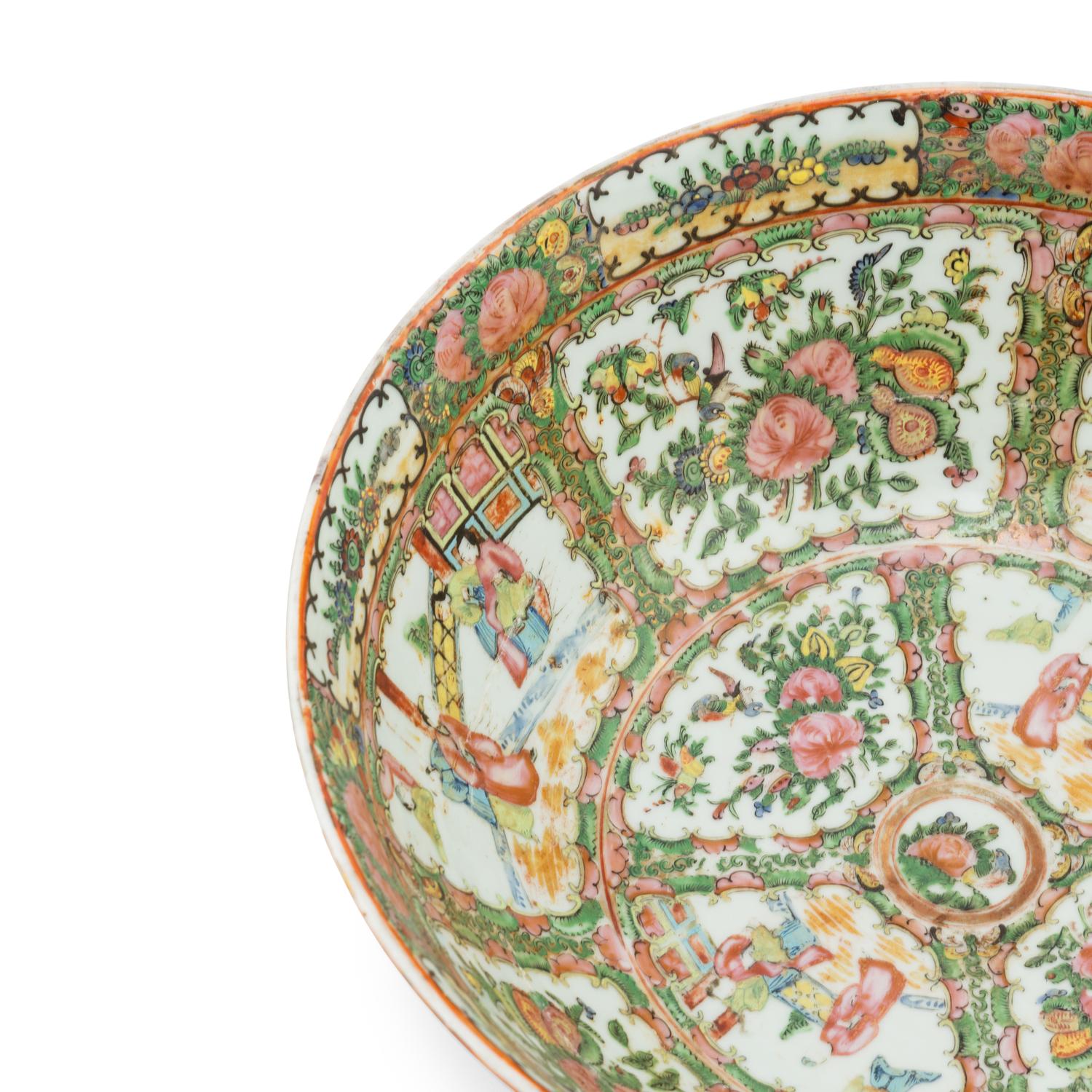 A Chinese Export Porcelain Famille Rose Punch Bowl
