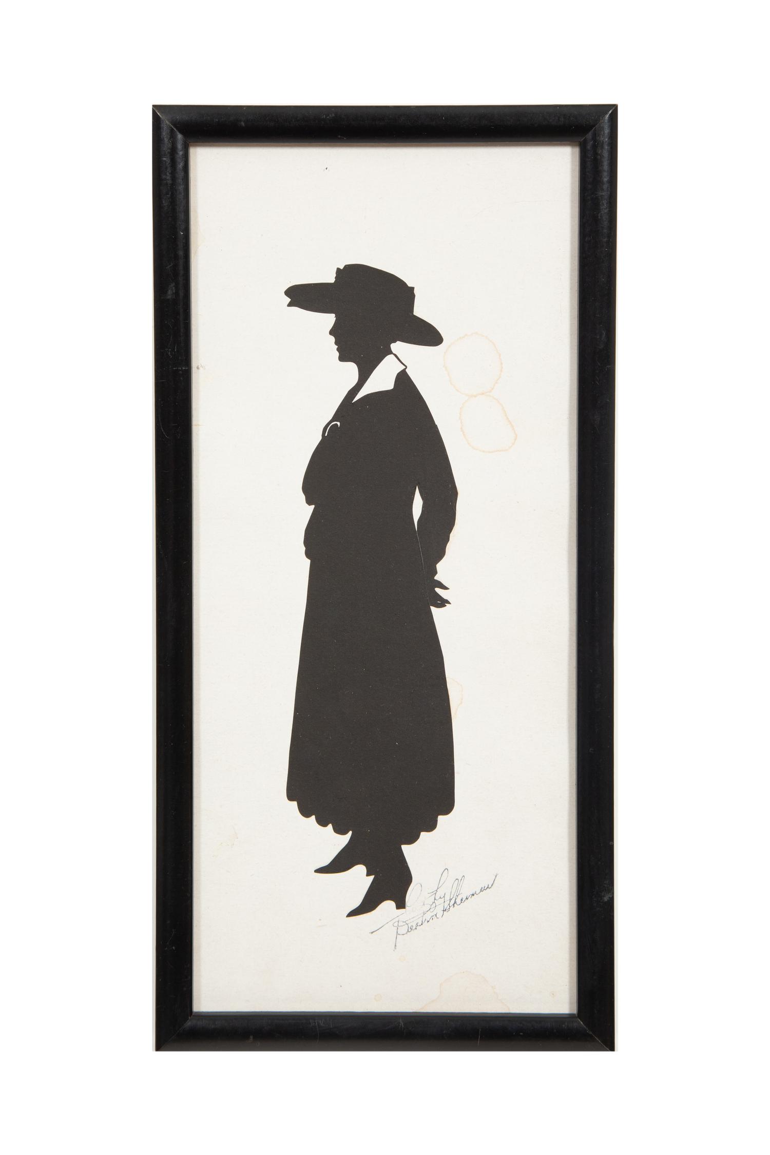 An Assemblage of Framed Paper Silhouettes Featuring 3 Beatrix Sherman Works