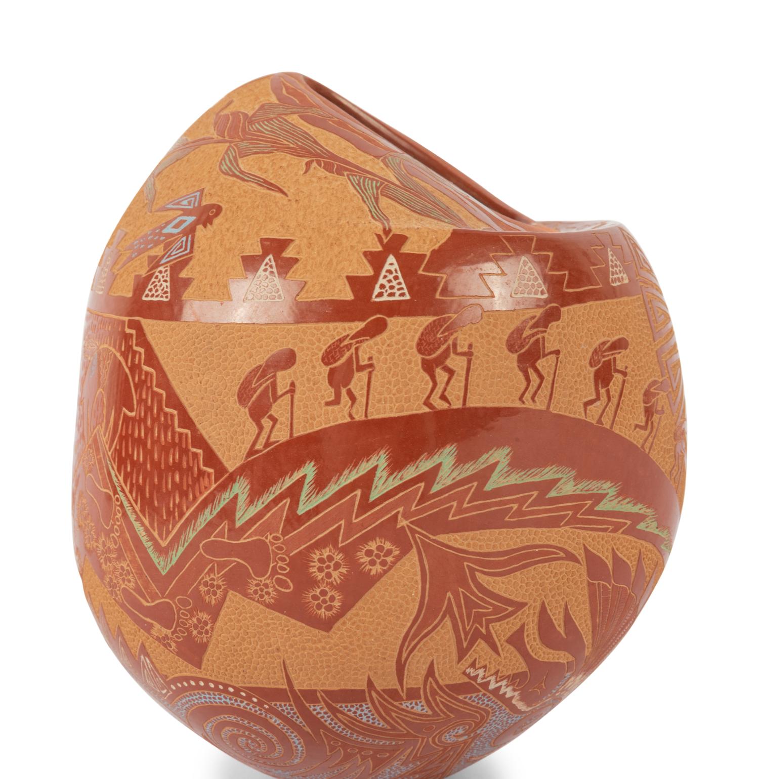 Sgraffito Redware Jar