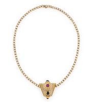 Diamond, Multigem, and Yellow Gold Slide Pendant Necklace