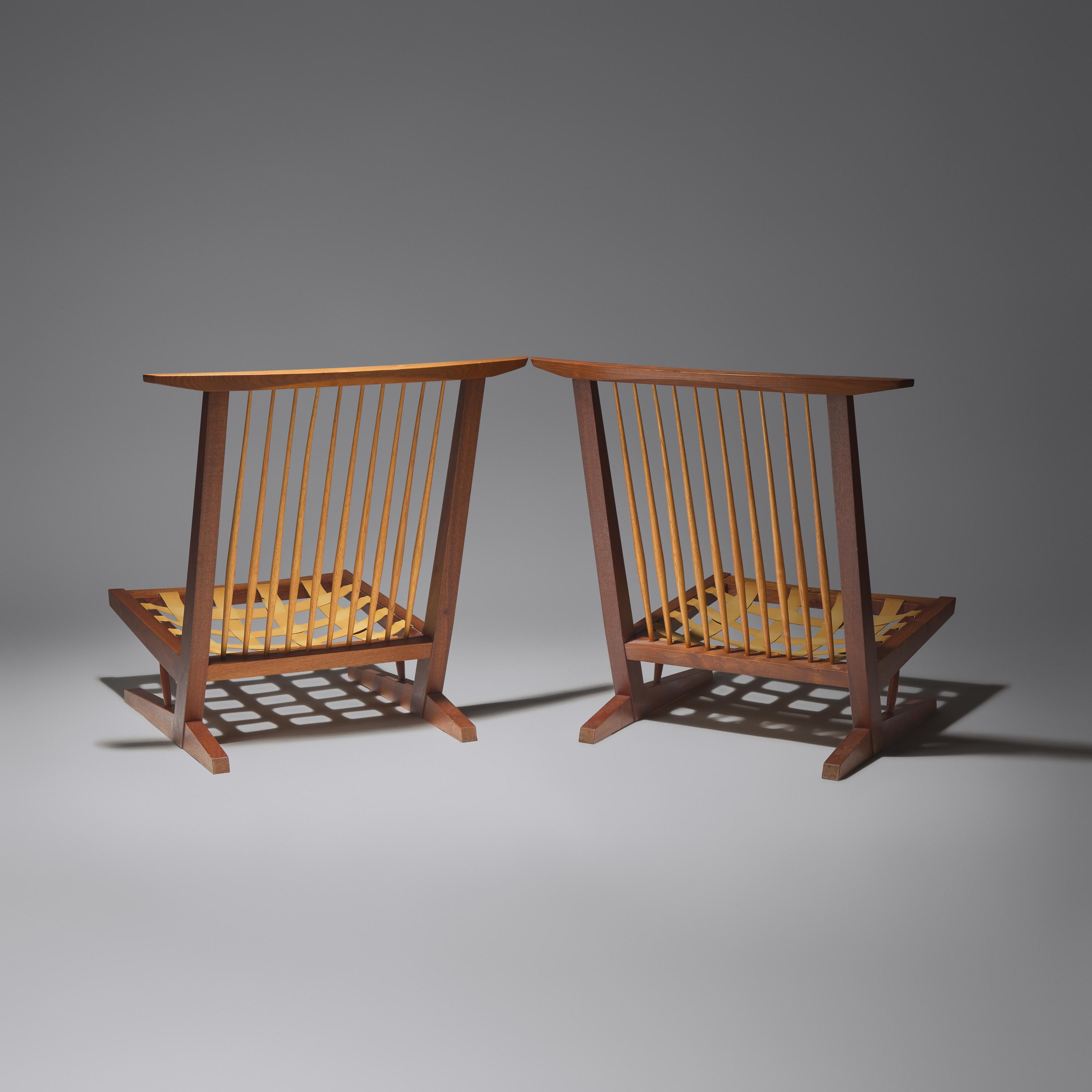 George Nakashima (American, 1905–1990) — Pair of Conoid Chairs
