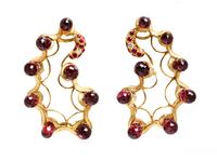 A Pair of 18 Karat Yellow Gold, Sapphire, Ruby and Diamond Earclips, N. Varney, 22.80 dwts.