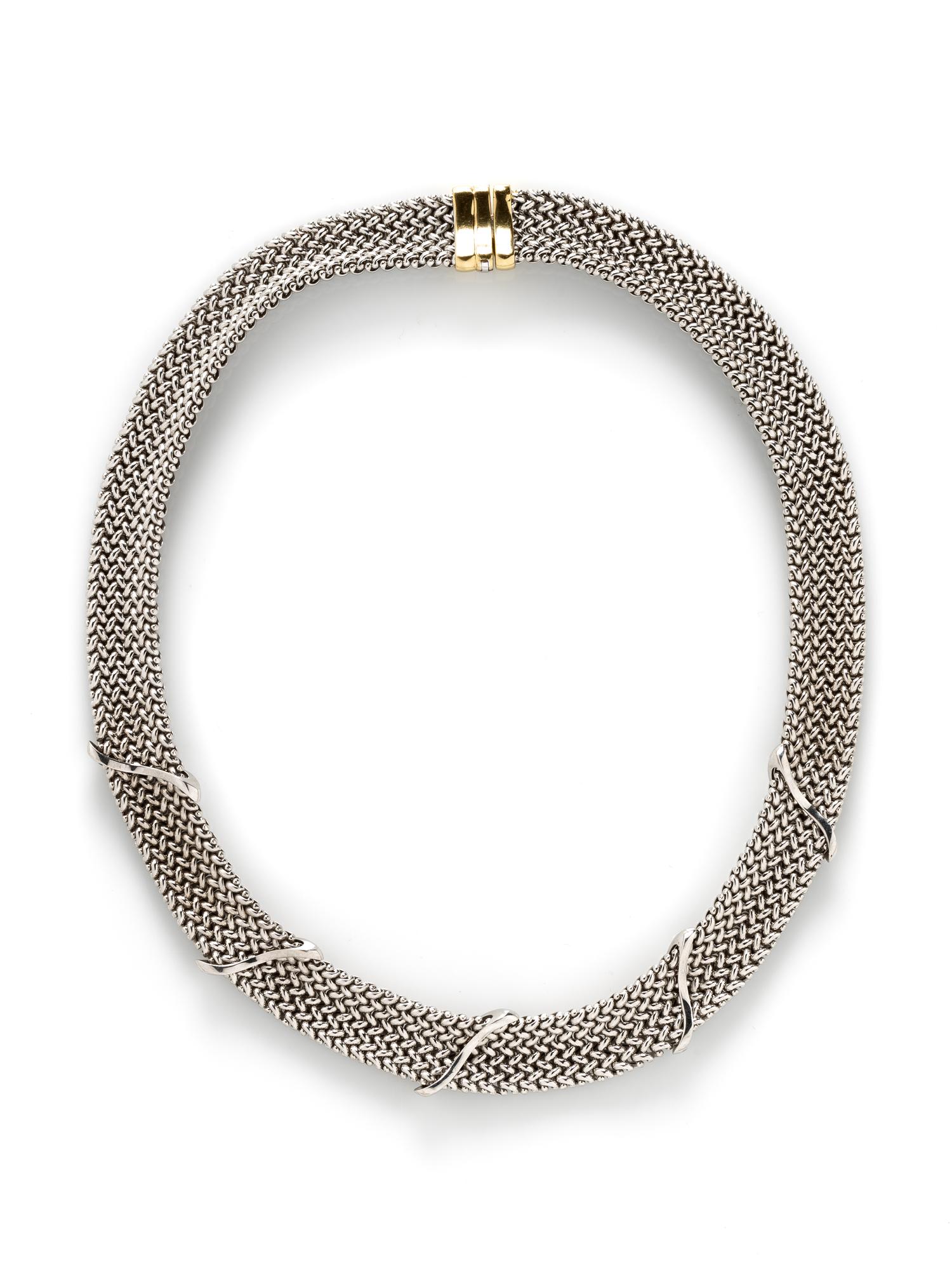 BICOLOR GOLD, AND DIAMOND COLLAR NECKLACE