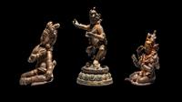 Three Small Nepalese Bronze Figures of Bodhisattva
