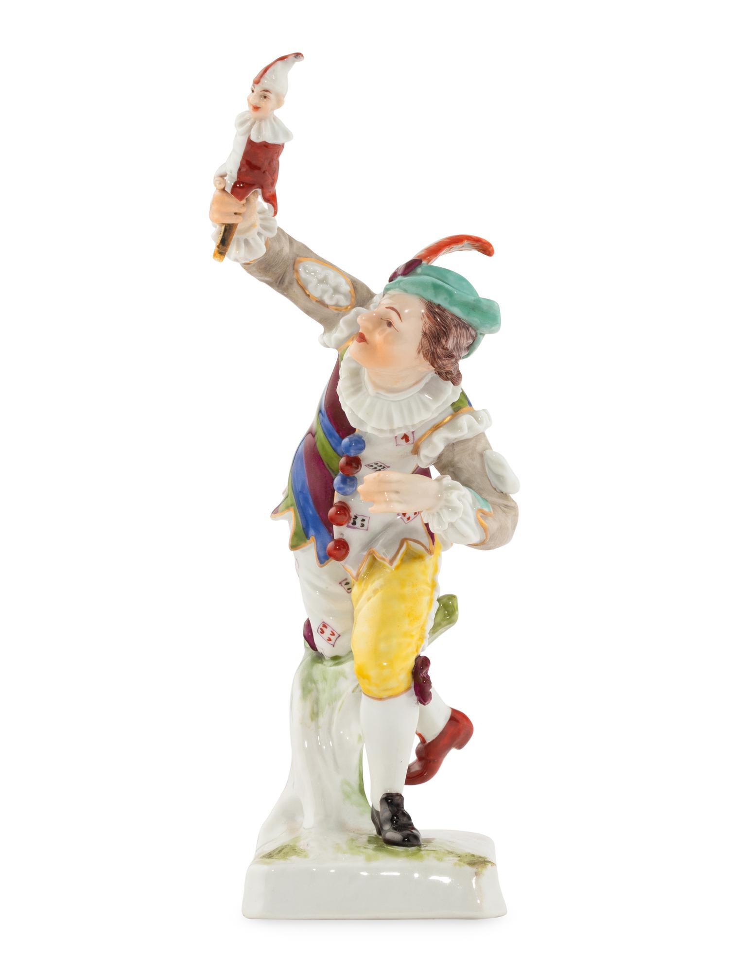 A Chelsea Porcelain Harlequin Figure
