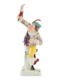 A Chelsea Porcelain Harlequin Figure