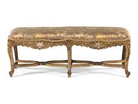 A Louis XV Carved Giltwood Window Bench