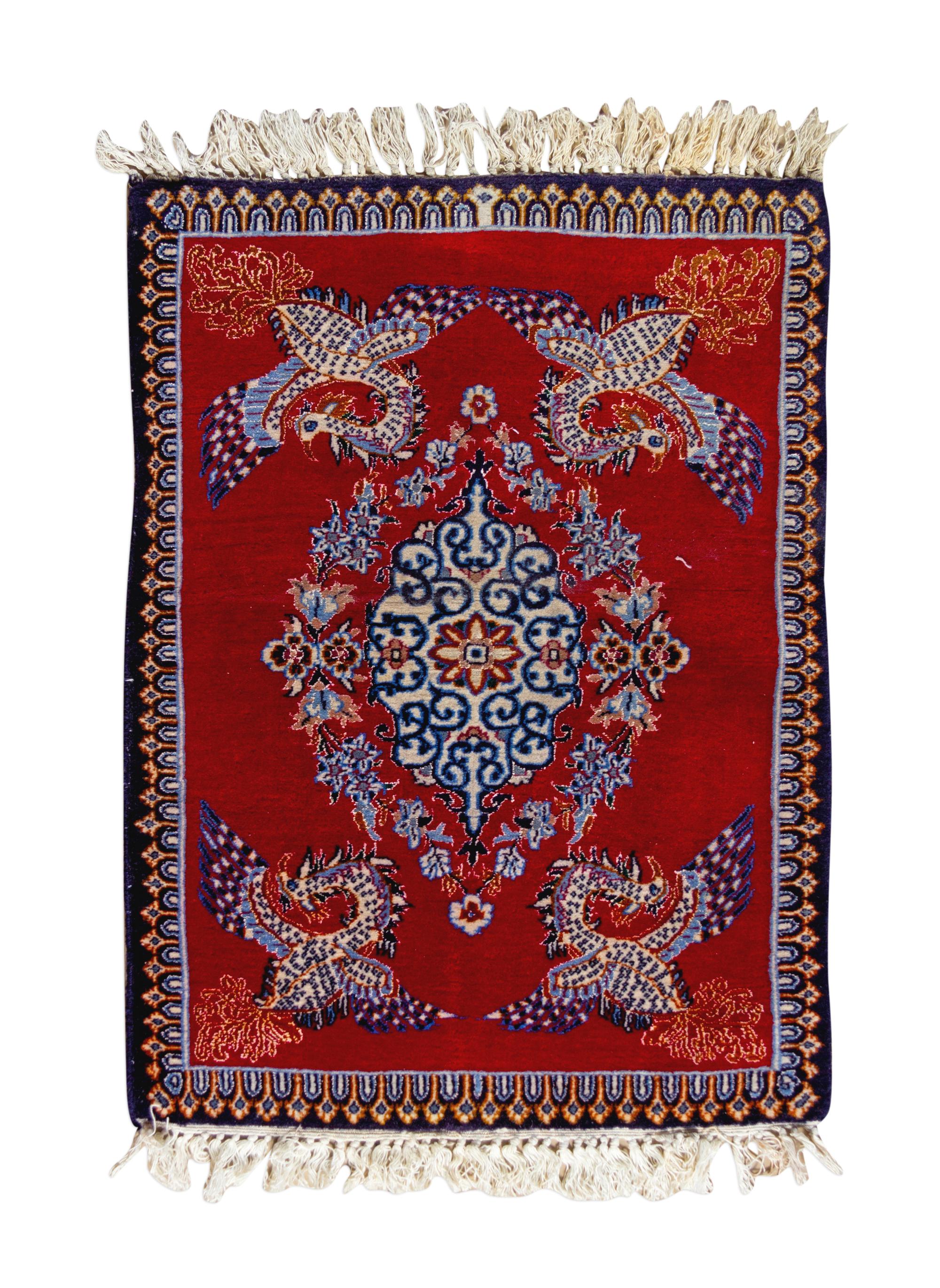 A Nain Wool and Silk Rug