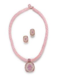 DIAMOND AND PINK SAPPHIRE SET