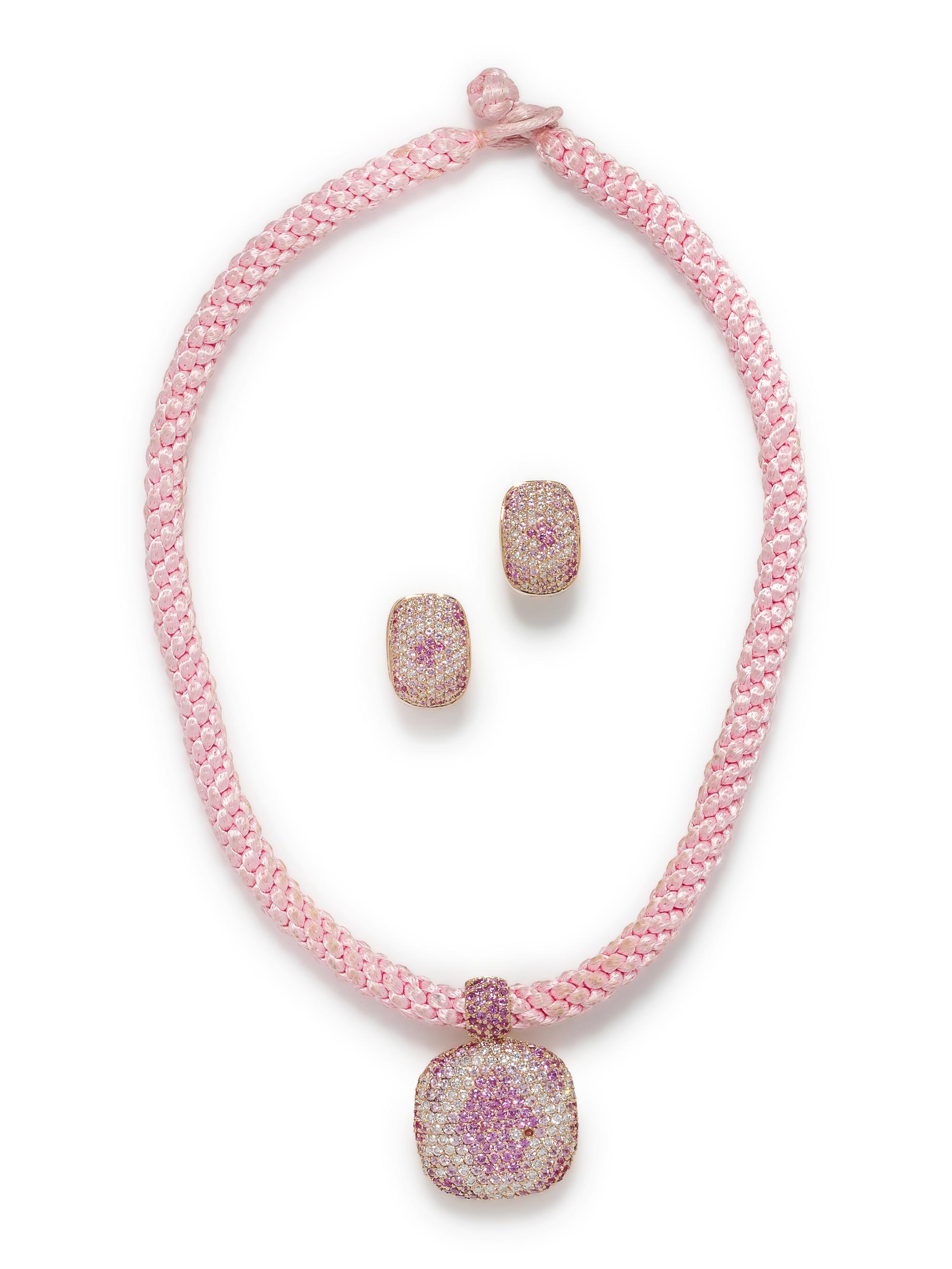 DIAMOND AND PINK SAPPHIRE SET