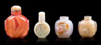 Four Chinese Hardstone Snuff Bottles Height of tallest 3 1/2 inches. — 20TH CENTURY
