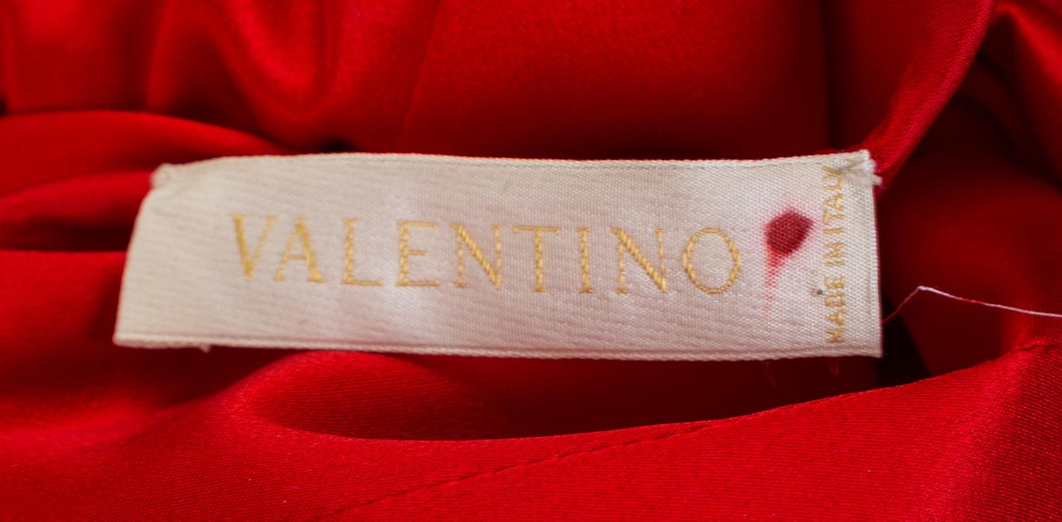 A Valentino Red Sleeveless Gown, No size.