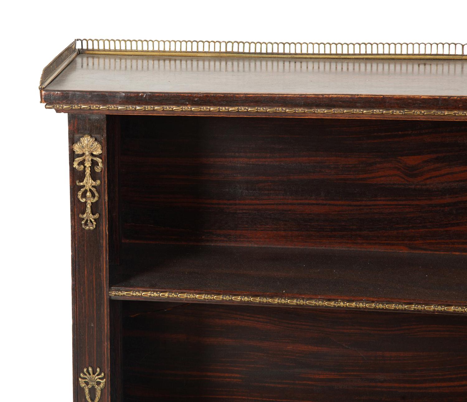 A French Empire Style Gilt Metal Mounted Rosewood Bibliotheque